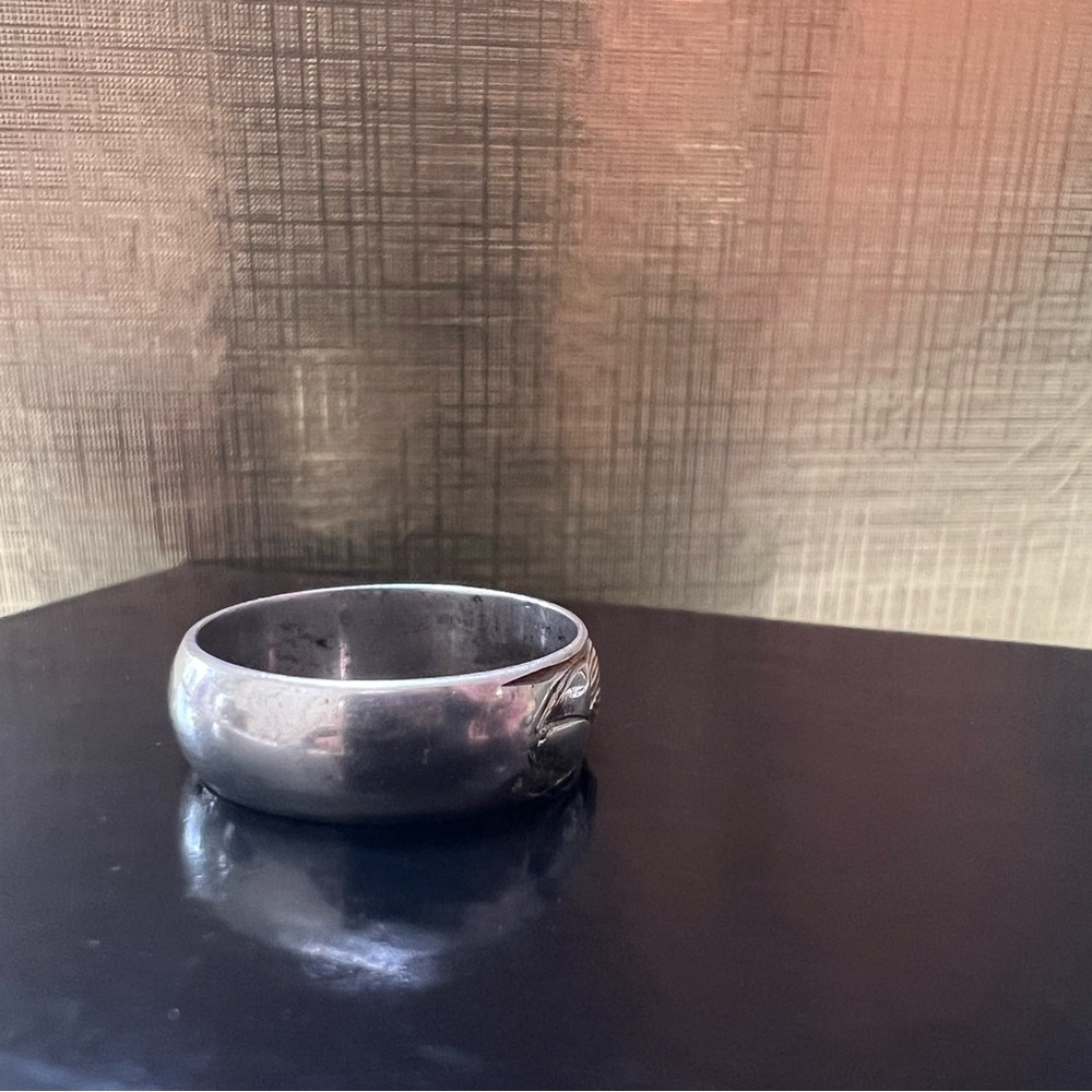 925 Silver Leaf Pattern Ring - image 3